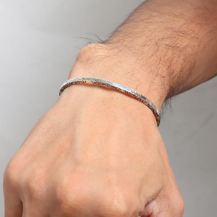 VIVIFY ビビファイ バングル ブレスレット シルバー SideArabesque Bangle(3mm body)w/gold | VIVIFY | 08