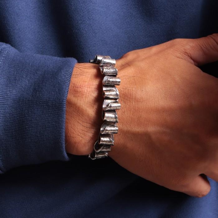 VIVIFY ビビファイ シルバー バングル ブレスレット 50 Sen Coins Half-Coin Wave Bangle | VIVIFY | 11