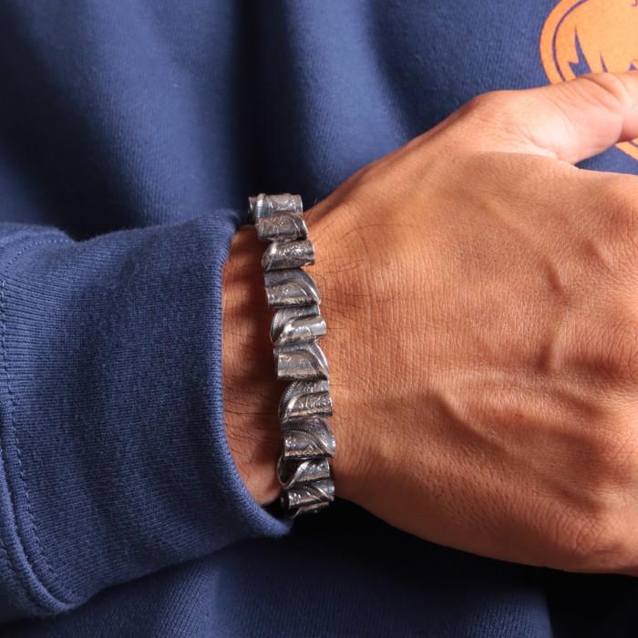 VIVIFY ビビファイ シルバー バングル ブレスレット 50 Sen Coins Half-Coin Wave Bangle | VIVIFY | 12
