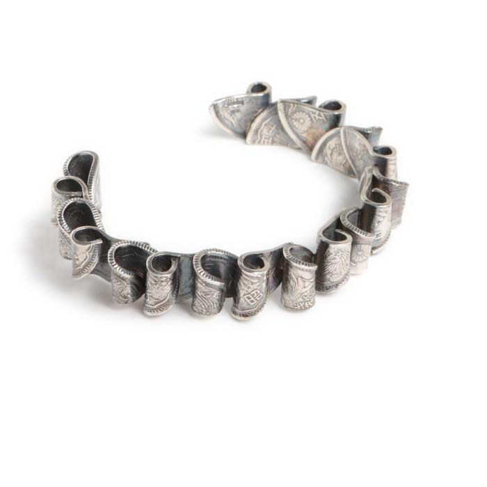 VIVIFY ビビファイ シルバー バングル ブレスレット 50 Sen Coins Half-Coin Wave Bangle | VIVIFY | 04