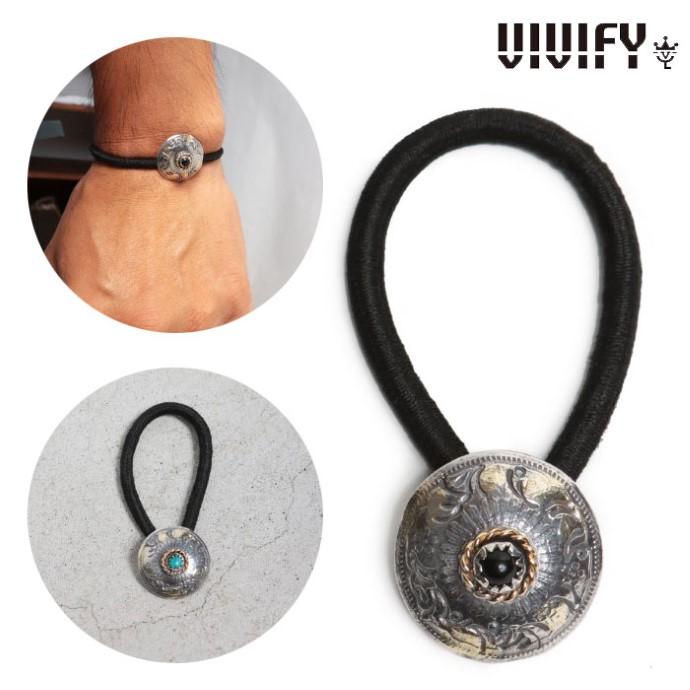 VIVIFY ビビファイ シルバー ブレスレット コンチョ 髪留め Phoenix 50 Sen Coin Concho with Stone w/gold | VIVIFY