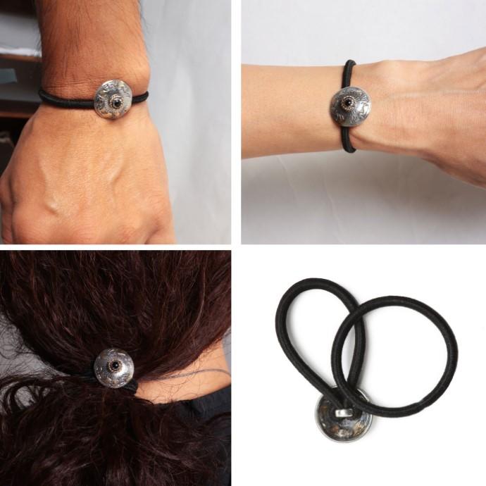 VIVIFY ビビファイ シルバー ブレスレット コンチョ 髪留め Phoenix 50 Sen Coin Concho with Stone w/gold | VIVIFY | 02