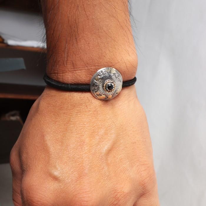 VIVIFY ビビファイ シルバー ブレスレット コンチョ 髪留め Phoenix 50 Sen Coin Concho with Stone w/gold | VIVIFY | 07