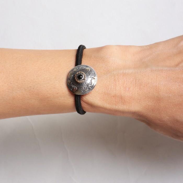 VIVIFY ビビファイ シルバー ブレスレット コンチョ 髪留め Phoenix 50 Sen Coin Concho with Stone w/gold | VIVIFY | 08