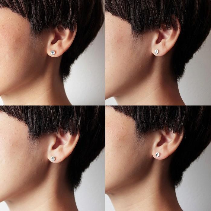 VIVIFY ビビファイ ピアス シルバー サークル Stamped Circle Pierce | VIVIFY | 04