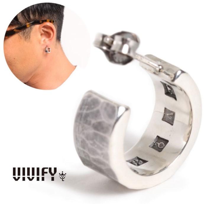 VIVIFY ビビファイ ピアス シルバー Back Hallmarks Pierce/ Hammered finish /Middle | VIVIFY
