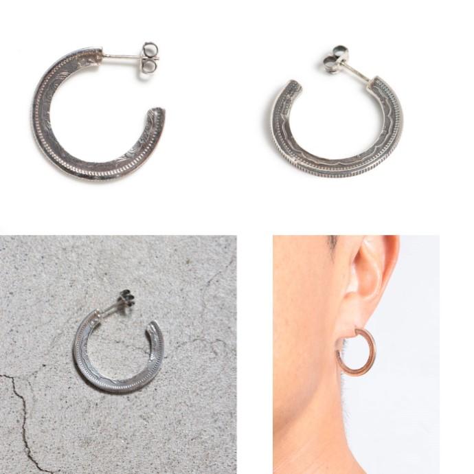 VIVIFY ビビファイ シルバー ピアス フープ 50 Sen Coin Giza Edge Line Pierce(L) | VIVIFY | 01