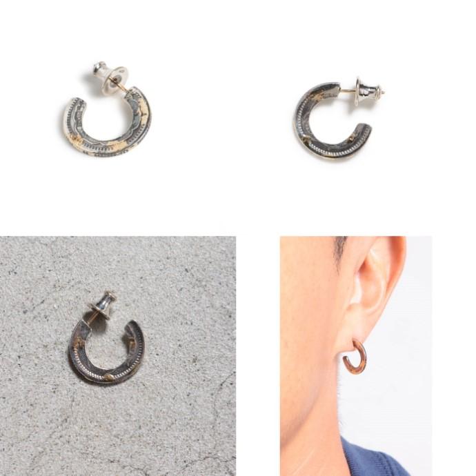 VIVIFY ビビファイ シルバー ピアス フープ K18gold post 50 Sen Coin Giza Edge Line Pierce(S) w/gold | VIVIFY | 01