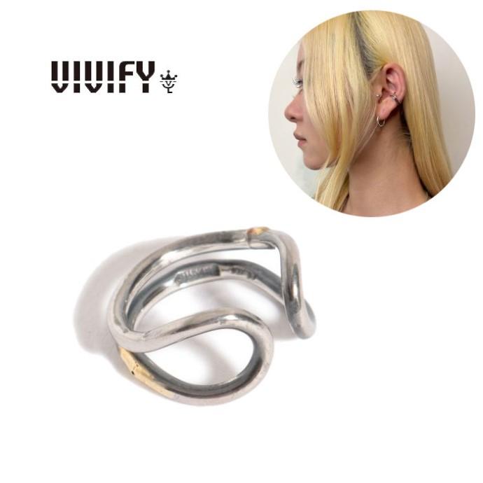VIVIFY ビビファイ シルバー ピアス イヤーカフ Loopin’ Ear Cuff Round w/gold | VIVIFY