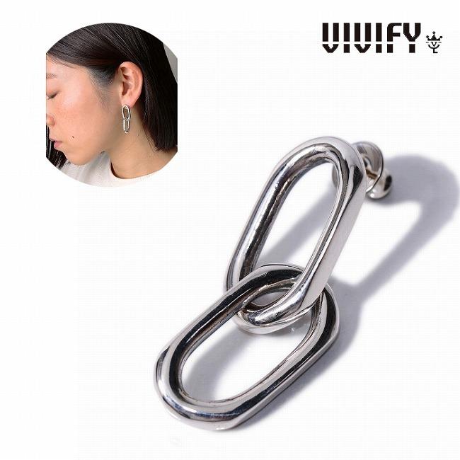 VIVIFY ビビファイ ピアス シルバー 2連 K18gold post Twin Link Pieace | VIVIFY