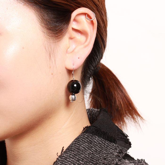 VIVIFY ビビファイ ピアス シルバー フレンチフック Round Stone & Navajo Pearl Pierce | VIVIFY | 09