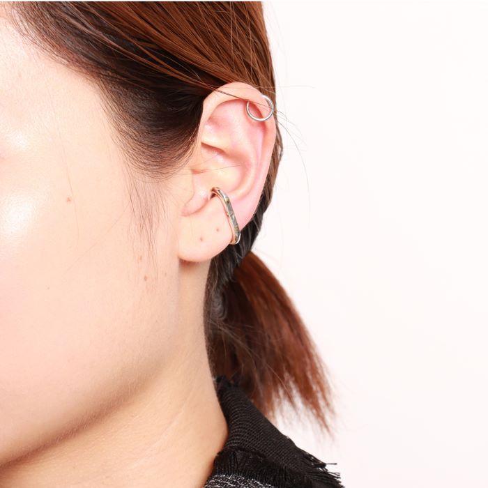 VIVIFY ビビファイ ピアス シルバー イヤーカフ Oval ear cuffs w/gold | VIVIFY | 06