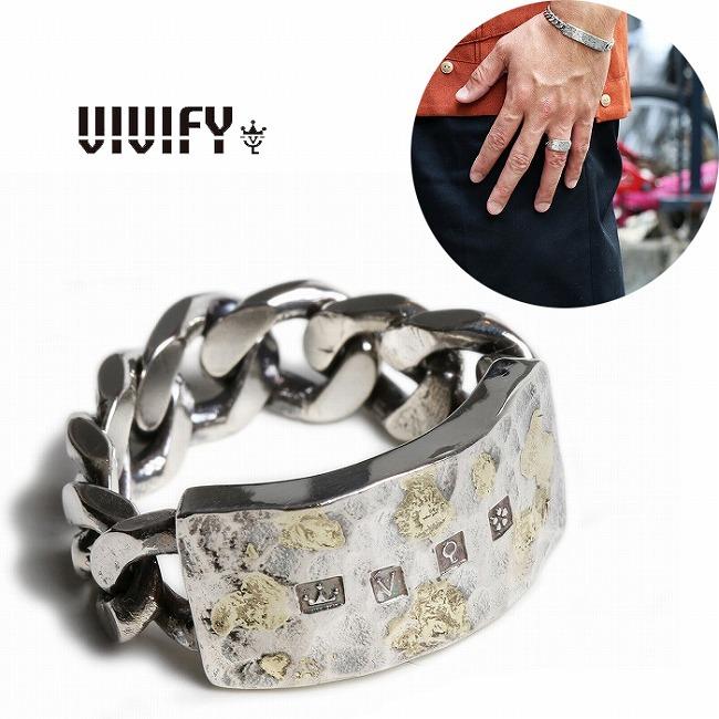 VIVIFY ビビファイ リング 指輪 シルバー Hallmarks ID Ring/ Hammered Finish w/ gold | VIVIFY