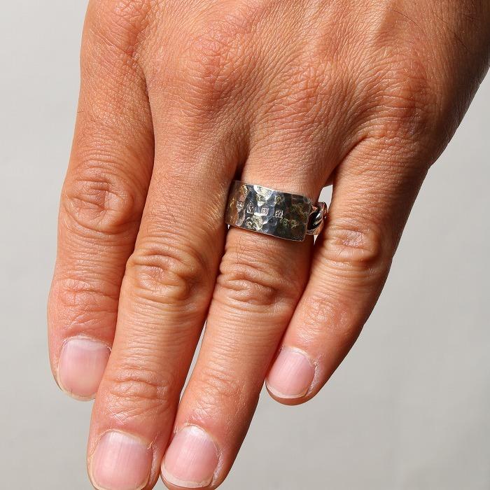 VIVIFY ビビファイ リング 指輪 シルバー Hallmarks ID Ring/ Hammered Finish w/ gold | VIVIFY | 04