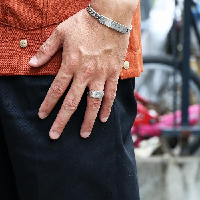 VIVIFY ビビファイ リング 指輪 シルバー Hallmarks ID Ring/ Hammered Finish w/ gold | VIVIFY | 06