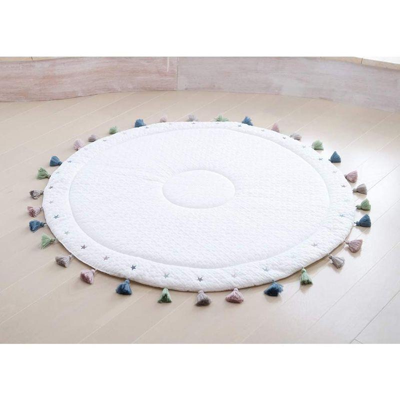 高品質の激安 ホワイト タッセル サニーラグマット Puppapupo 新生児から対象 ギフトにぴったりな花束型パッ タッセルのついたかわいいプレイマット ベビージム 室内遊具 Hassoncaterers Com