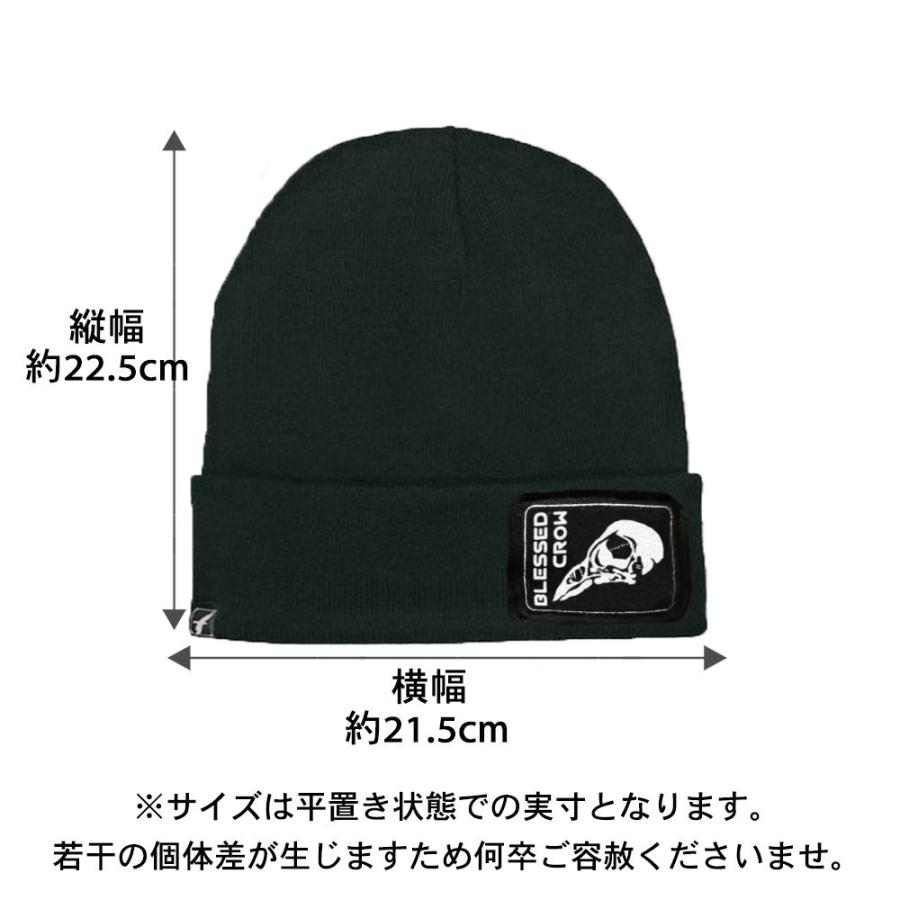 BlessedCrow ニット帽 ワンポイント ワッペン Skull Patch ビーニー