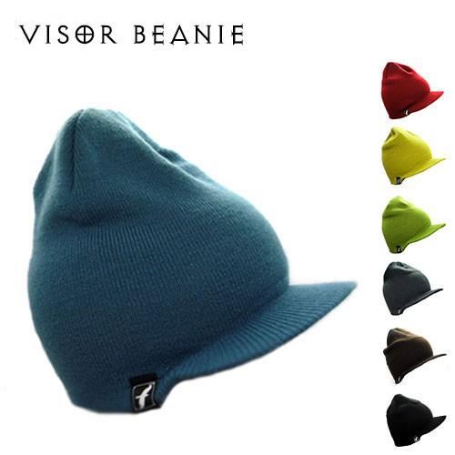 ツバ付き ニット帽 ニットキャップ BlessedCrow バイザービーニー 帽子