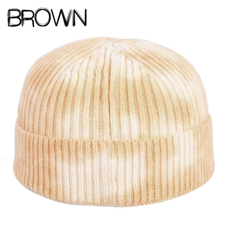 タイダイ ニット帽 短い 小さい ビーニー レディース 帽子 ショート