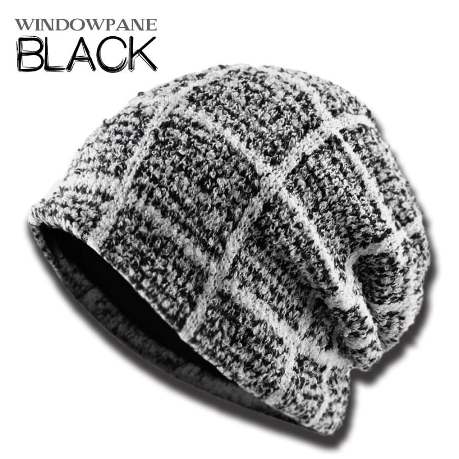 ニット帽 大きいサイズ メンズ レディース 秋冬 Windowpaneチェック ビーニー ゆったり 大きめ 深め |  | 02