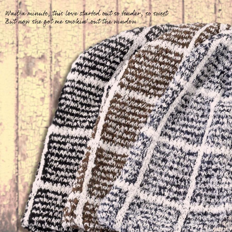 ニット帽 大きいサイズ メンズ レディース 秋冬 Windowpaneチェック ビーニー ゆったり 大きめ 深め |  | 05