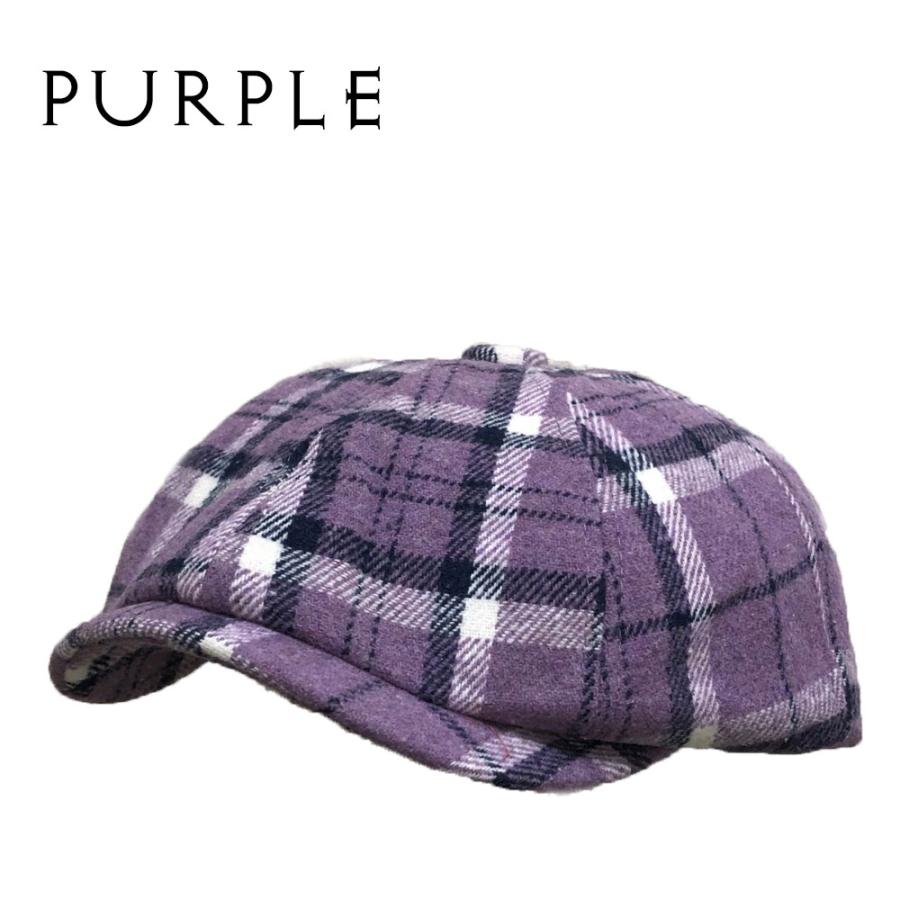 TradCheck キャスケット レディース チェック 英国テイスト 総柄 帽子