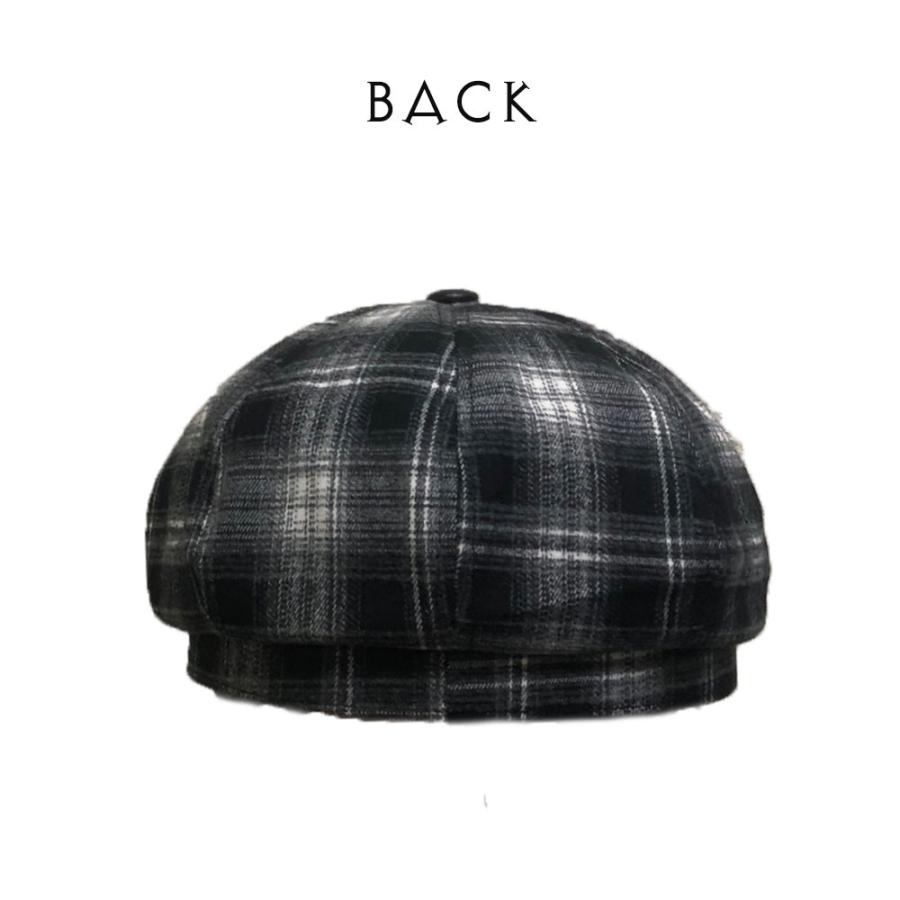 英国テイスト レザー切替 革 チェック キャスケット メンズ レディース