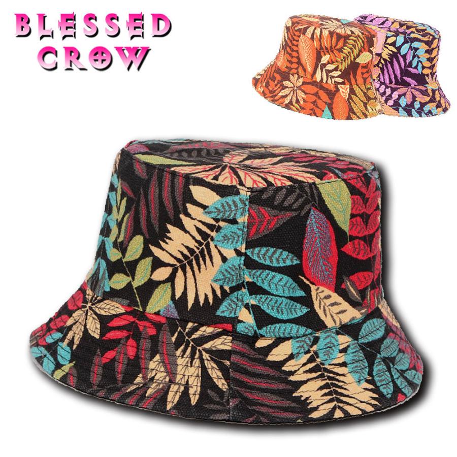 リーフ柄 バケットハット ヴィンテージテイスト 帽子 メンズ