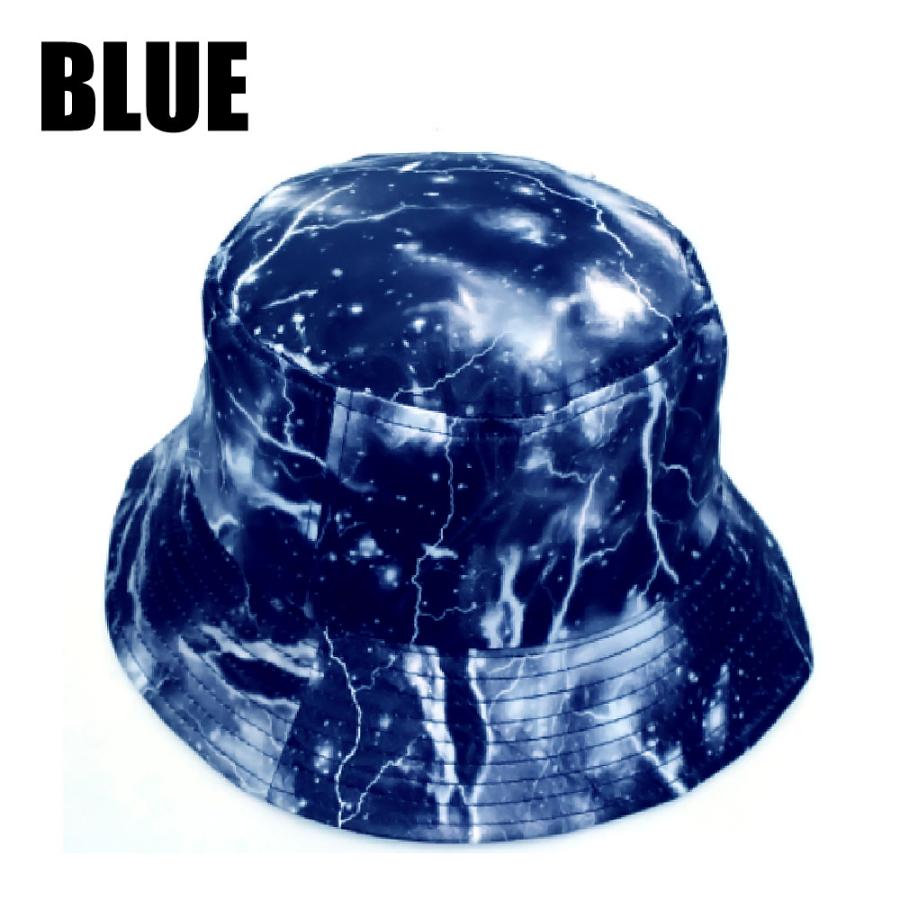 雷 バケットハット 総柄 サンダーパターン レディース 帽子 小さい