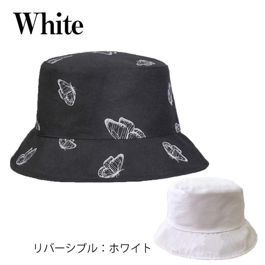 バタフライ バケットハット 黒 メンズ レディース 柄 蝶 帽子 春