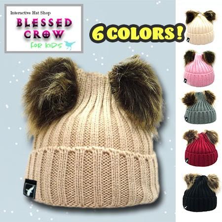 Blessedcrow ベビー ダブルポム ビーニー ポンポン ニット帽 K0010 帽子屋 Blessed Crow 通販 Yahoo ショッピング