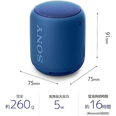 ソニー ワイヤレスポータブルスピーカー 重低音モデル SRS-XB10 : 防水/Bluetooth対応 ブルー SRS-XB10 L SRS XB10
