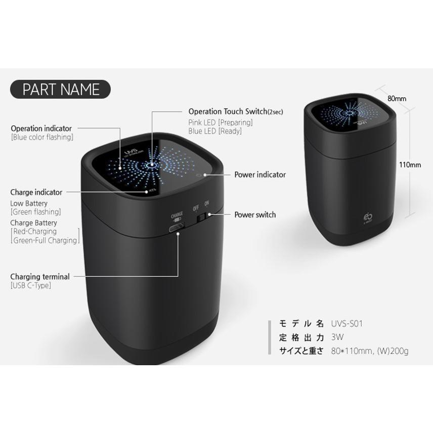UVS消毒器 UV殺菌 ION脱臭 マイク消毒 イヤホン消毒 モバイル