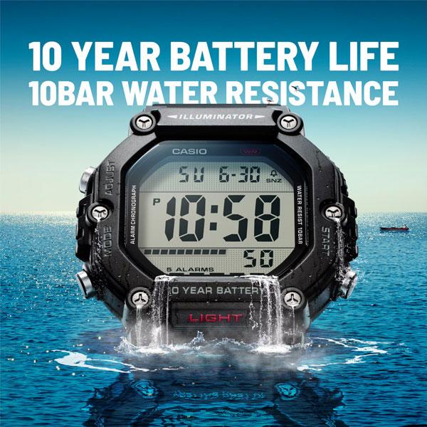 CASIO（カシオ） 10年電池 デジタル 腕時計 10気圧防水 クオーツ 