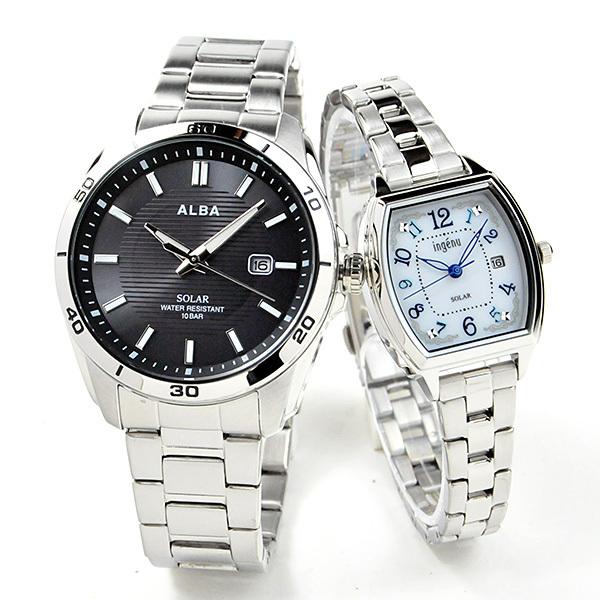 セイコー アルバ アンジェーヌ ペアウォッチ ソーラー SEIKO ALBA AQGD401-AHJD414 25.0 プレゼント 50代 40代 夫婦