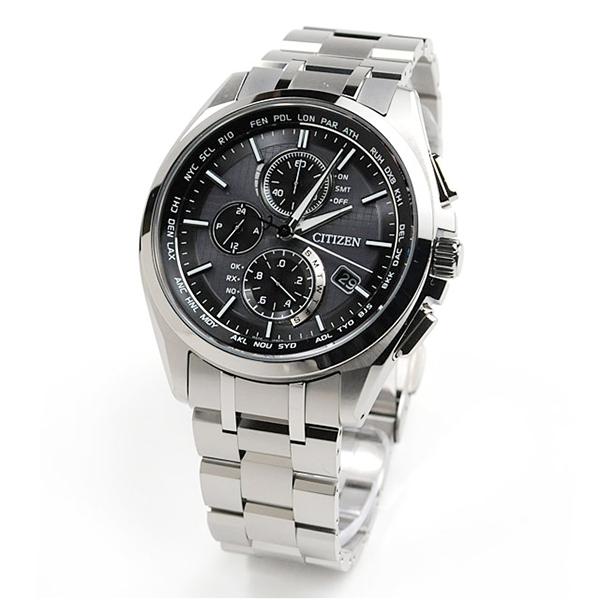 腕時計 メンズ シチズン エコドライブ クロノグラフ  電波ソーラー ソーラー  アテッサ  CITIZEN ATTESA  AT8040-select(120)  ワールドタイム 日本製の画像