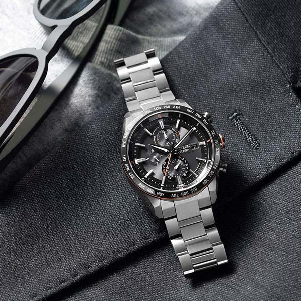 【展示品未使用】シチズン　アテッサ　ACT Line AT8189-61E シチズン アテッサ エコ・ドライブ電波時計 ダイレクトフライト ACT