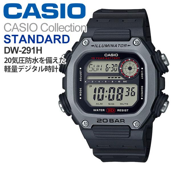 CASIO デジタル腕時計 チープカシオ　DW-291 AE-1200 DW-291H-1AJF 5,5 CASIO Collection STANDARD 電池寿命約10年 20気圧