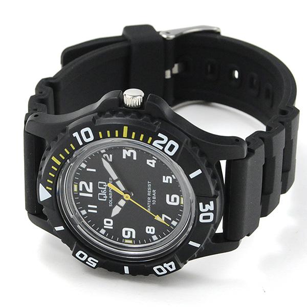 メンズ 腕時計 ソーラー  シチズン アナログ 旅行 シチズン時計 Q&Q  10気圧防水  電池交換不要 E02A-select  ウレタンベルト  ネコポス 配送 | Q&Q | 14