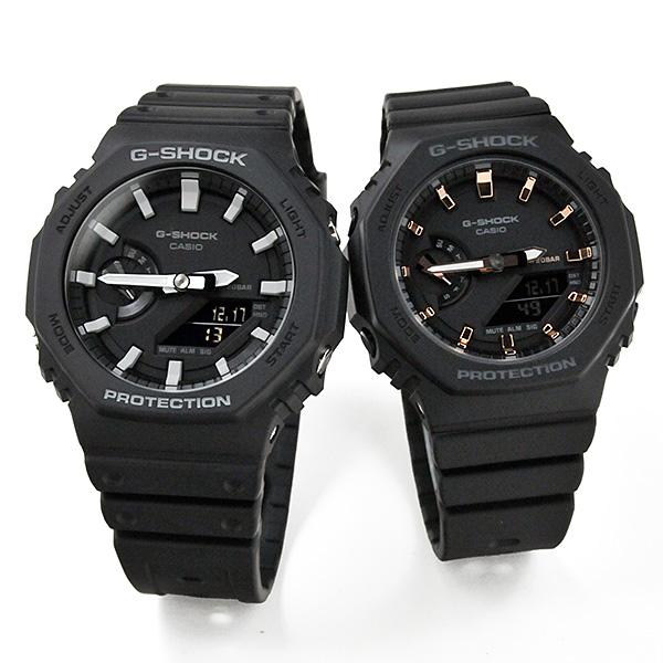 ペアウォッチ gショック ペア  g-shock 夫婦 40代 50代 ペア腕時計 カシオ ブランド  レディース  GA-2100-1AJF × GMA-S2100-1AJF (29,0)  黒｜blessyou｜02