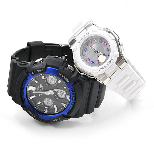 ペアウォッチ gショック ペア  g-shock 夫婦 40代 50代 ペア腕時計 カシオ ブランド  レディース   電波 ソーラー  GAW-100B-1A2-BGA-1100GR-7BJF  (51,0)の画像