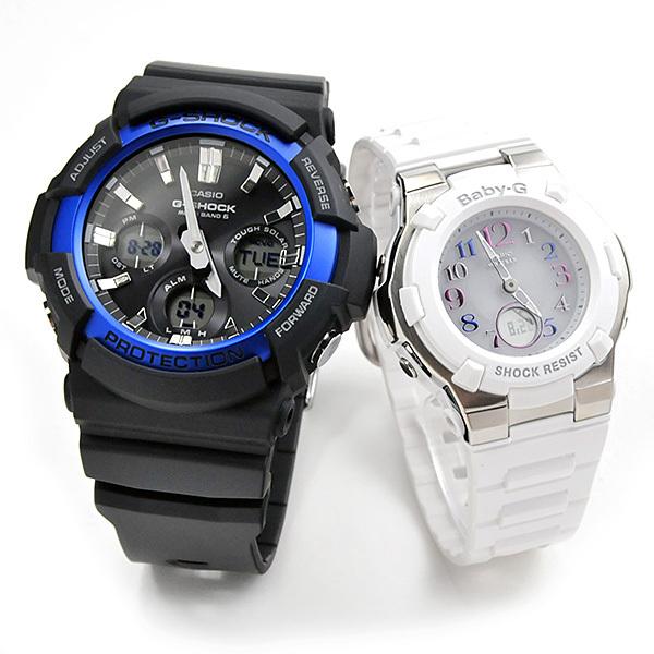 ペアウォッチ gショック ペア  g-shock 夫婦 40代 50代 ペア腕時計 カシオ ブランド  レディース   電波 ソーラー  GAW-100B-1A2-BGA-1100GR-7BJF  (51,0)の画像
