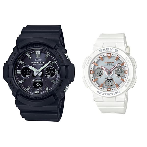 ペアウォッチ gショック g-shock ペア  腕時計ペア   GAW-100B-1AJF × BGA-2500-7AJF  48,0 G-SHOCK & BABY-G gショック 電波 ソーラーペア