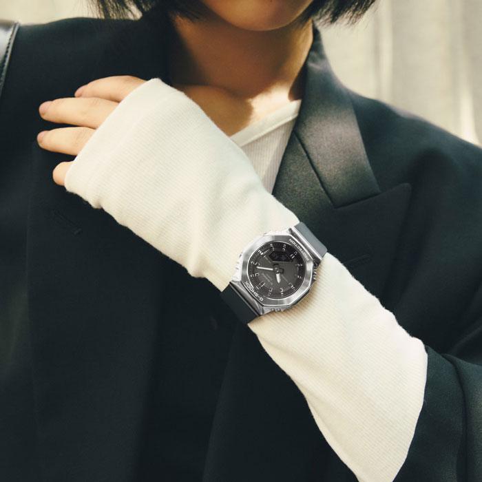 Gショック レディース 腕時計 メタルベゼル GM-S2110 シリーズselect(265)   ボーイズサイズ G-SHOCK women ジーショック メタルフォルム 八角形 カラーダイアルの画像