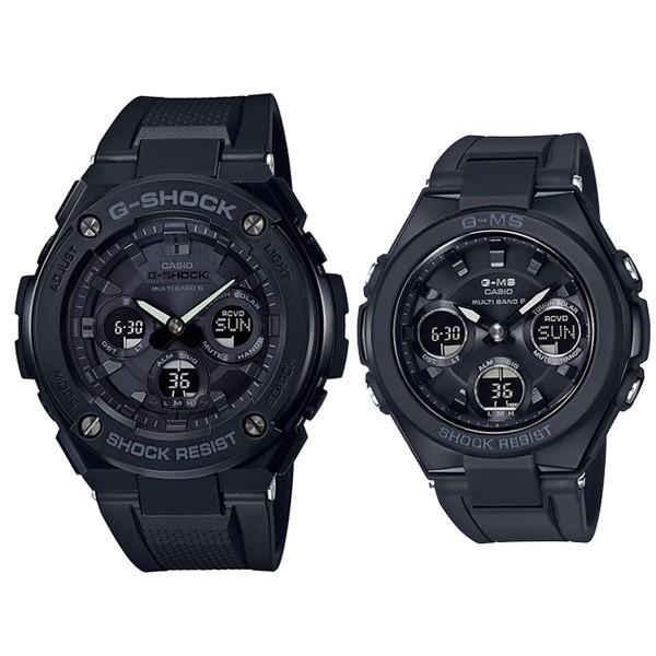 ペアウォッチ gショック g-shock  カップル 夫婦　カシオ ソーラー電波  Gショック ベビーＧ GST-W300G-1A1JF × MSG-W100G-1AJF 77.0の画像