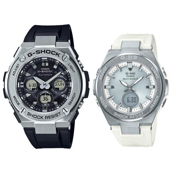 ペアウォッチ gショック ペア  g-shock 夫婦 40代 50代 ペア腕時計 カシオ   電波 ソーラー   GST-W310-1AJF × MSG-W200-7AJF 73,0の画像