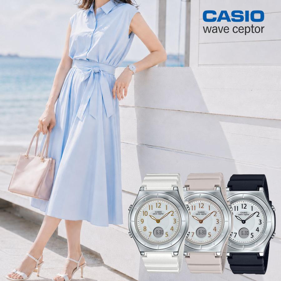 WAVE（CASIO） 腕時計 レディース 電波ソーラー 50代 防水 国内正規