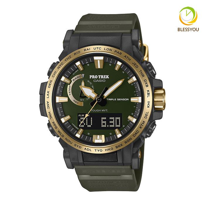 CASIO カシオ PRO TREK Tough Solar グリーン 腕時計 楽天市場】カシオ プロトレック 電波 ソーラー トリプルセンサー