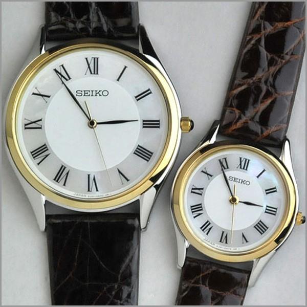 【稼働】SEIKO SACM152 SWDL162 ペアウォッチ ゴールド DOLCE ＆ EXCELINE ペアウォッチ カップル 夫婦 セイコー 薄型ペア