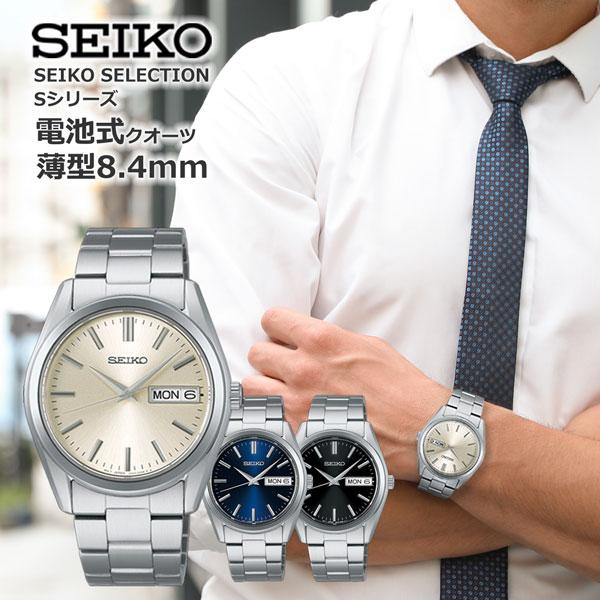 セイコーセレクション メンズ 腕時計 電池式クオーツ時計 SEIKO SBTH011 028  DAY DATE ブラック 10気圧防水 電池駆動 薄型 シンプル スタンダード 実用的 | SEIKO | 08
